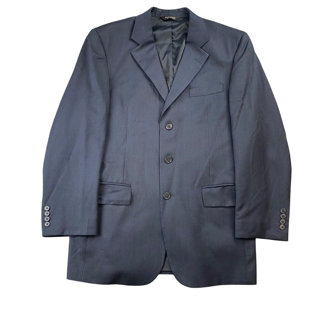 Jos A Bank Mens 39R Navy Blue 100 Wool Blazer Sport Coat Made in Mexico